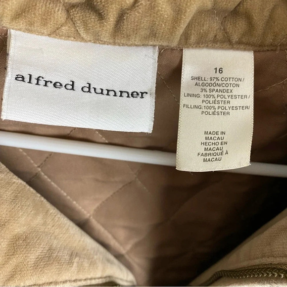 Vintage 90s Quilted Jacket WomenPlus Size 16 Tan Velvet Pink Embroidered Floral - Picture 10 of 13